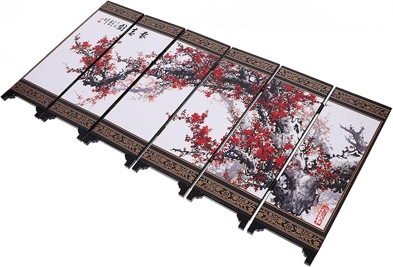 Chinese Style Mini Screen Divider Wooden Desktop Decorative Panel