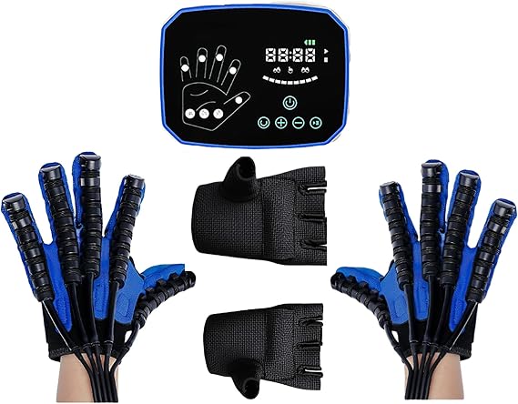 Rehabilitation Robot Gloves Both Hands Finger Rehabilitation Five-Finger Training AI Smart Chip Integrated Touch Screen Electric Rehab& Physical Therapy Gloves(Size:XXL code,Color:both hands)