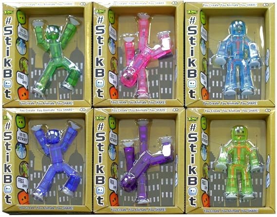 Zing StikBot Figures - Pack of 6, Blind Assortment