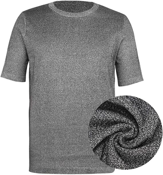 Level 5 Protective Cut Clothing, Slash Stab Clothing Round Neck Safety Top Stab Proof T-Shirt Used in Various Scenarios (M)