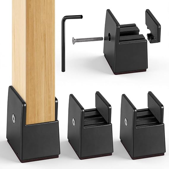 4Pieces Bed Risers 5cm, Furniture Risers 10-37mm Width Adjustable