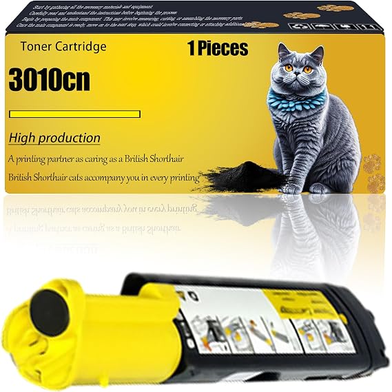 3010cn Compatible for Dell Toner Cartridge 593-10154 593-10155 593-10157 3010cn Printers, High Yield Alternatives Reliable Printing (Yellow)
