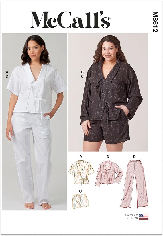 McCall's Sewing Pattern M8612AA Misses' and Women's Pyjamas AA (XS-S-M-L-XL)