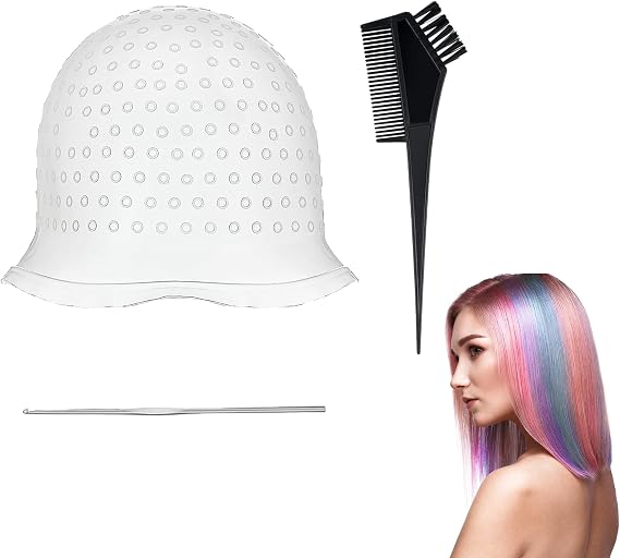 3PCS Highlight Cap Kit Silicone Hair Highlighting Kit Highlight Cap