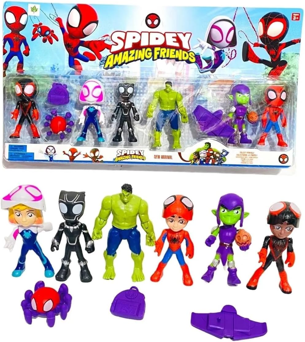smilechild Spidey ve Arkadaşları 6Lı Figür Set Oyuncak Figür 6Lı Set