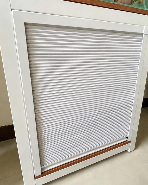 Katlanır Kapı, Küçük Dolaplar için Geri Çekilebilir Katlanır Kapı - Kulplu Beyaz Katlanır Sürgülü Kapı, Dokumasız ve Metal Dolap Bölmesi, Salv Ekranı