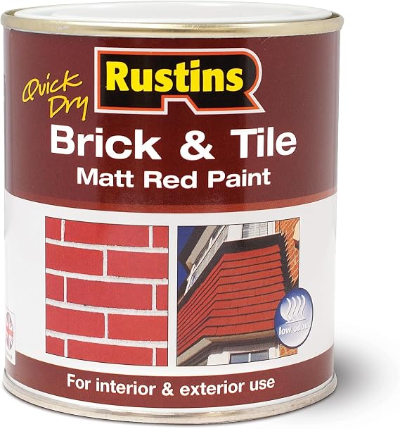 RUSTINS BRITW500 Quick Dry Brick and Tile, 500 ml, Matt Red