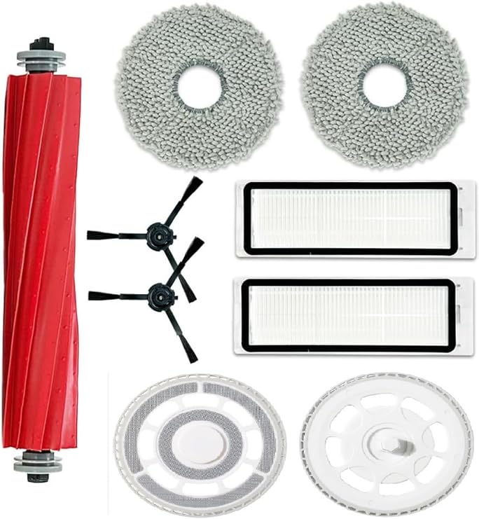 9 Parça Roborock QRevo S/QRevo MaxV/QRevo Pro/Qrevo Plus Robot Süpürge Uyumlu Fırça,Hepa Filtre,Mop Paspas Bez,Braket Mop Tutucu Yedek Parça Aksesuar Seti-Siyah