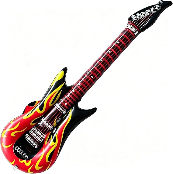 Inflatable Guitar Blow up Guitar Rock 106cm,Flame Guitar Rock Star