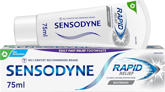 Sensodyne Rapid Relief Whitening Toothpaste, Sensitive Teeth, 75 ml