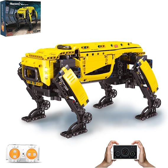 RC & APP Control Power Robot Dog Adult Building Set Puppy Toy Dog Walk Electronic Pet Robot Dog Kids Gift 2023 Upgraded Version 886 PCS