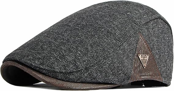 meioro Mens Tweed Warm Flat Cap Adjustable, Vintage Style Baumwolle Fashion Newsboy Cap, Irish Beret Peaky Blinders Hat Golf, Classic Gatsby Flat Caps for Men UK, Spring Autumn Winter 58-60CM