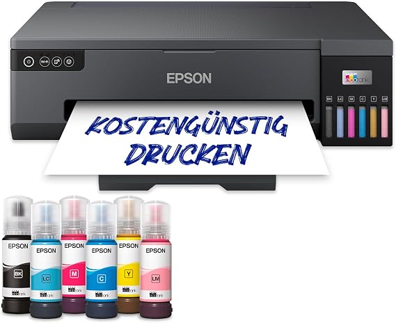 Epson EcoTank ET-18100 Ink Tank Printer Photo Print 6-Colour Ink System WLAN A3+ Print on CD/DVD & PVC ID Cards Special Media Supply up to A3+