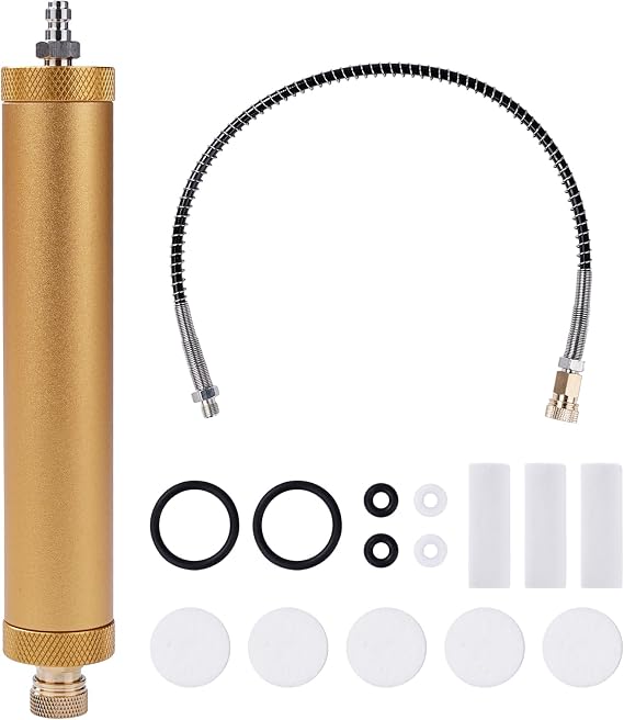 Pump Air Filter Oil-Water Separator, PCP Air Filter Pump, Water Separator Regulator with Internal and External Thread, for High Pressure Air Compressor Pump
