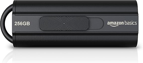 Amazon Basics 256GB USB 3.1 Flash Drive - Read Speed up to 130Mbps - Black