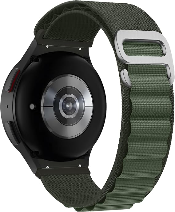 Teknoft Samsung Galaxy Watch 7/6/5/4/FE Serisi (40mm/44mm) Watch 6/4 Classic (47mm/43mm/42mm) Samsung Watch 5 Pro 45mm İçin Hafif ve Yumuşak 20mm Kavisli Alpine Loop Kumaş Kordon
