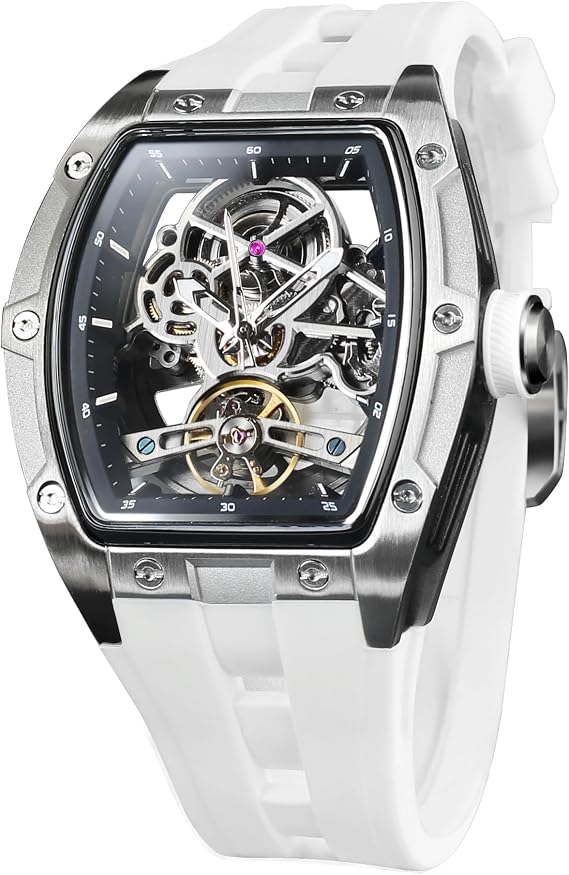 FORSINING Automatic Watch Men Mechanical Skeleton Watch with Visible Movement Waterproof 50M Luxury Design for Dad Boyfriend Brother