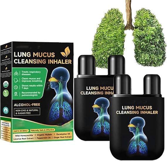 Herbal Lung Cleansing Inhaler – 2026 Upgraded Lung Mucus Cleansing Inhaler, Herbal Lung Cleanse Inhalers, Lung Cleansing Spray, Clearing Lung Mucus, Easy to Use (2 Pcs)