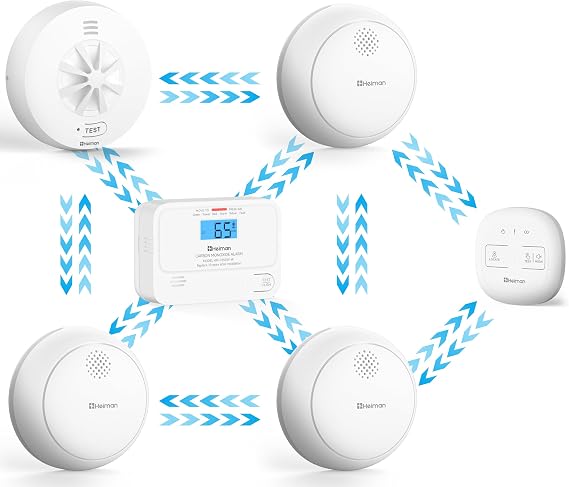 Heiman Wireless Interlinked Smoke, Heat & Carbon Monoxide Alarm Bundle