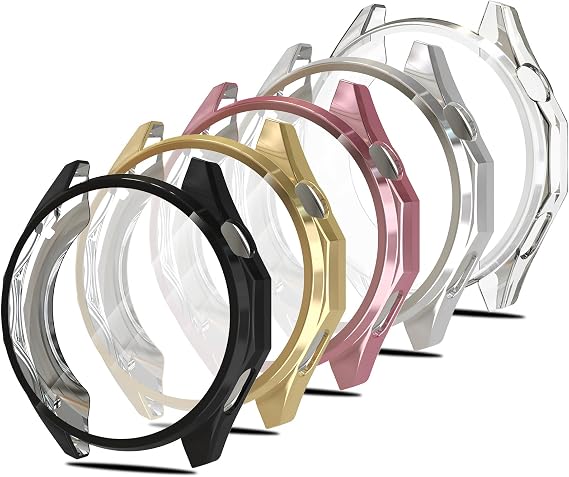 Simpeak 4 PCS Screen Protector Compatible with Huawei Watch GT 6 46MM, TPU Case Soft, Frame Bumper Cover forGT 6 46MM, All-Around Protective, Ultra Clear Anti-Scratch Case