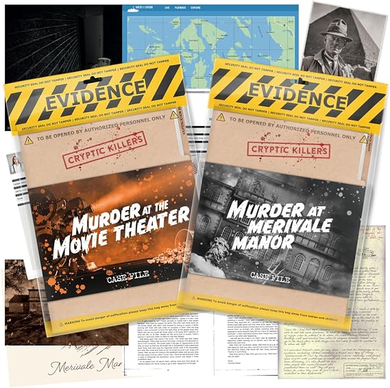 Cryptic Killers Bundle #11 - Unsolved Murder Mystery Game - Cold Case File Investigation - Detective Clues/Evidence - Solve The Crime - Individuals, Date Nights & Party Groups - 2 Pack