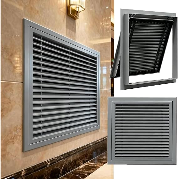 Havalandırma Kapağı, Duvar ve Tavan için Alüminyum Havalandırma Kapağı, Çıkarılabilir Filtreli 8x20 HVAC Dönüş Izgarası, Ev, Ofis ve Ticari Kullanım için İdeal - Gri Kaplama