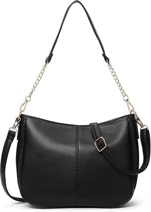 SENDEFN Women's Shoulder Bag Elegant Vintage Crossbody Bag Chain Shoulder Bag Leather Handbag Shopper Bag with Removable Shoulder Strap
