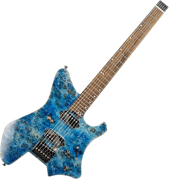 EART Electric Guitar Headless Fix Bridge 6 String Travel Guitar Ultra Light Performance Right Solid Body Electric Guitar