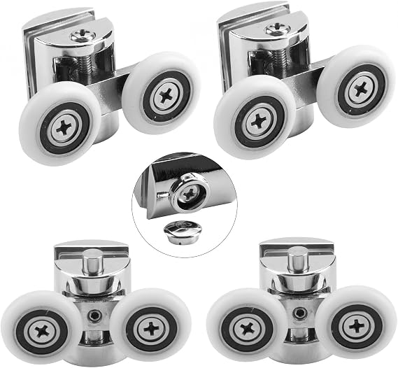 Shower Door Wheels 23mm Shower Door Rollers 4pcs (2 top+2 Buttom)