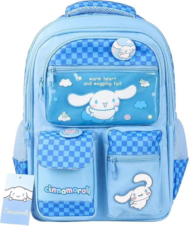 x Dekomus Lisanslı Cinnamoroll Yeni Sezon Blue Cloud Collection Büyük Boy Okul Çantası