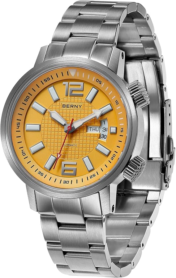 BERNY Automatic Mechanical Divng Watch for Men Self Winding Wristwatches