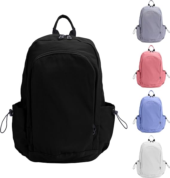 Simple School Backpack,Bookbag Casual Lightweight Travel Rucksack Daypack Backpacks for Men Women College High School Bags backpack for Boys Girls Teens (Black)