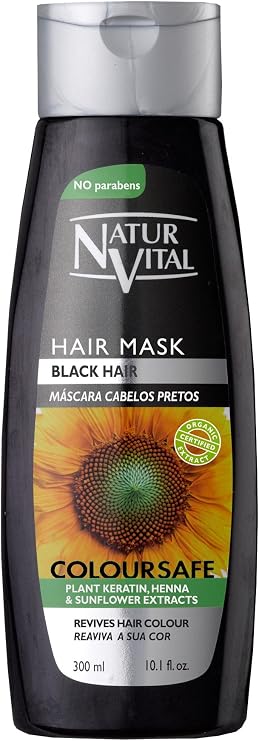 Natur Vital Colour Hair Mask BLACK * Give your Hair a 5 Minute Colour Boost * Nourishes and Adds Shine