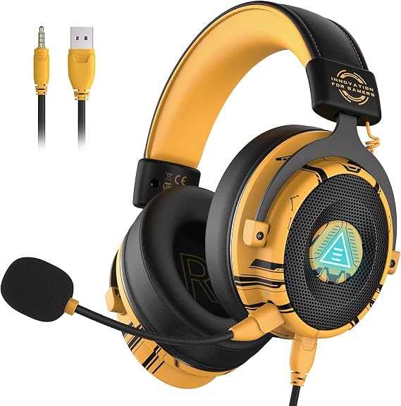 EKSA E900Pro USB Gaming Headphones for PS5, PS4, Xbox, Computer(Yellow)