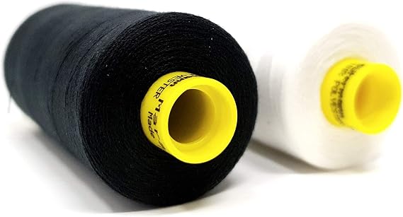 Gütermann Sew All Mara 120 Polyester Sewing Thread 1000m, Universal, Ripstop and UV Resistant (White/Black, 2)