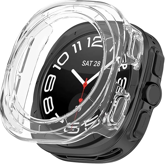 Microsonic Samsung Galaxy Watch Ultra için Kılıf 360 Full Round Soft Silicone Şeffaf [Galaxy Watch Ultra ile Uyumlu Kılıf - Şeffaf]