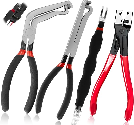 4 Pcs Car Electrical Separator Pliers 60 Degree Connecting Pliers Safety Wire Pliers Automotive Tools Electrical Connector Pliers Electrical Plug Disconnect Pliers