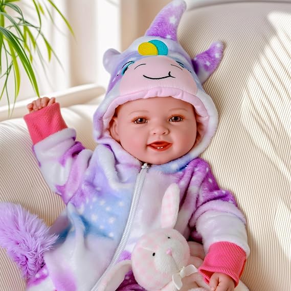 BABESIDE Baby Doll Mia - 17-Inch/43CM Realistic Babies Dolls with Cloth Body - Lifelike Reborn Newborn for Girls 3 Years +