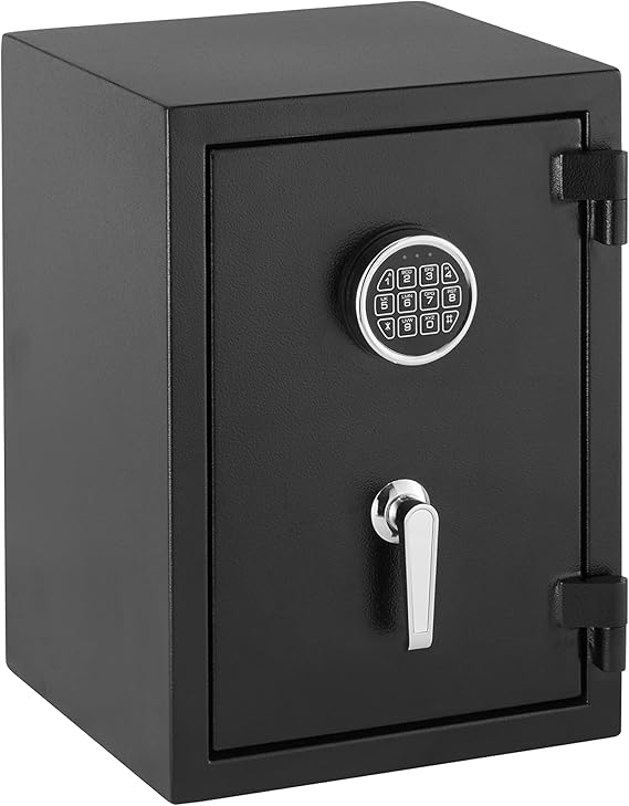 Amazon Basics Fire Resistant Security Safe with Programmable Electronic Keypad, 35 L, Black, 36 cm W x 35 cm D x 50 cm H