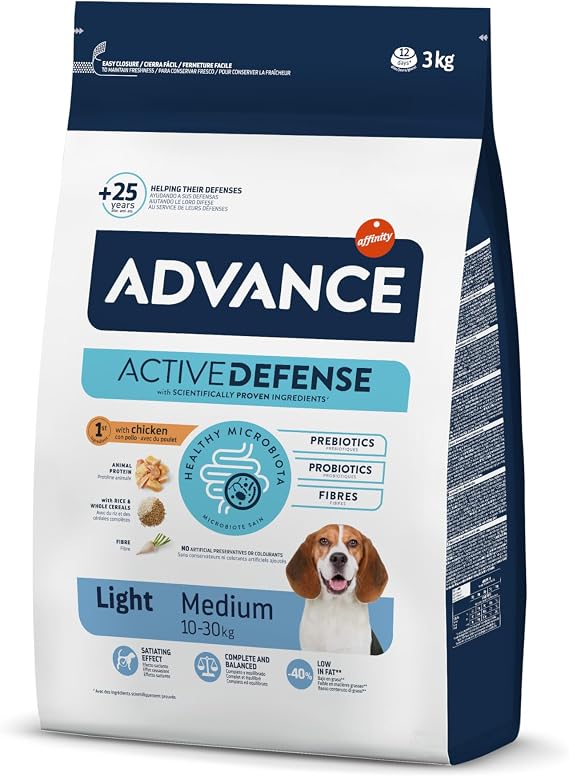 Advance Medium Light, Kuru Köpek Maması, Orta Irk, Yetişkin, Diyet Mama, 3 Kg