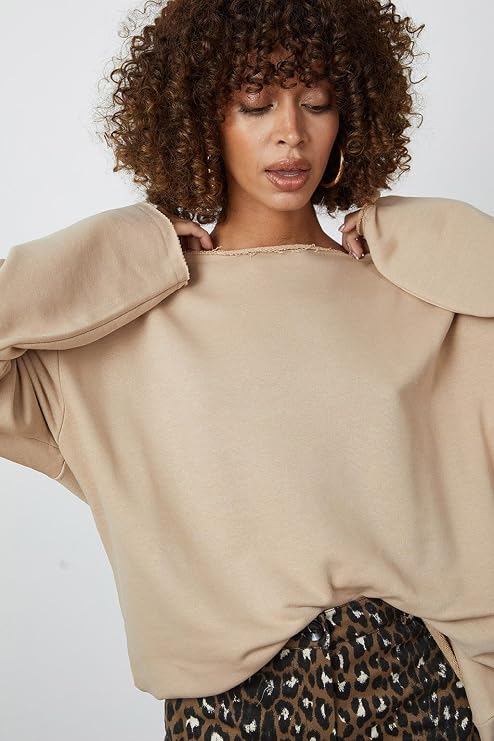 Kayık Yaka Oversize Sweatshirt
