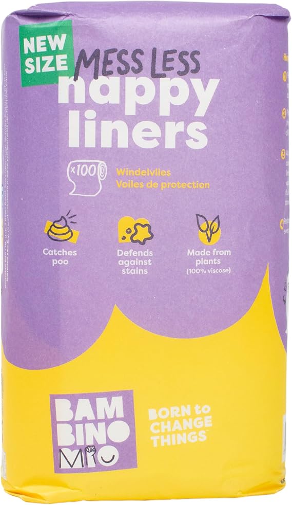 Bambino Mio, Super Soft Diaper Liners 100 Count (16cm x 29cm)
