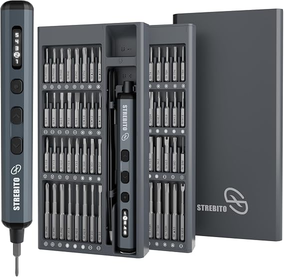 STREBITO Precision Electric Screwdriver Set,5 Upgraded Torque Levels for PC