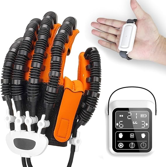 Rehabilitation Robot Gloves for Hemiplegia Stroke Rehabilitation Gloves Stroke Recovery Equipment Finger and Hand Function Rehabilitation Trainer Hand Rehab Robotic Gloves for Cerebral (M-Left)
