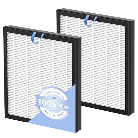 2 Pack Vital 100S Replacement Filter for LEVOIT Vital 100S Air Purifier, 3-in-1 Vital 100s Air Filter and High-Efficiency Activated Carbon Filters, Replace Part #Vital 100S-RF, White