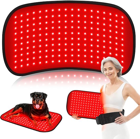 Red Light Therapy Vibration Massage Knee Brace - Wireless Rechargeable Controller, 660nm & 850nm Red Light Therapy Heated Device for