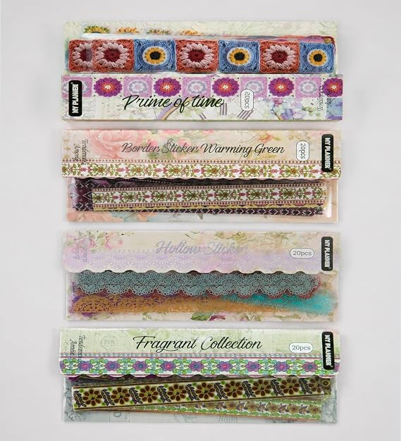 Şeffaf Vintage Bordür Scrapbook Sticker Seti 20 Adet