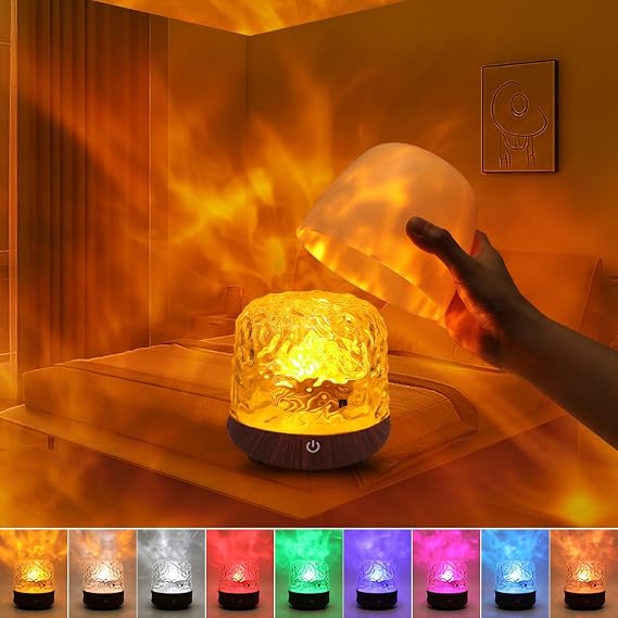 Night Light Bluetooth Speaker, 16 Color Adjustable Touch Ocean Lamp [Energy Class A]