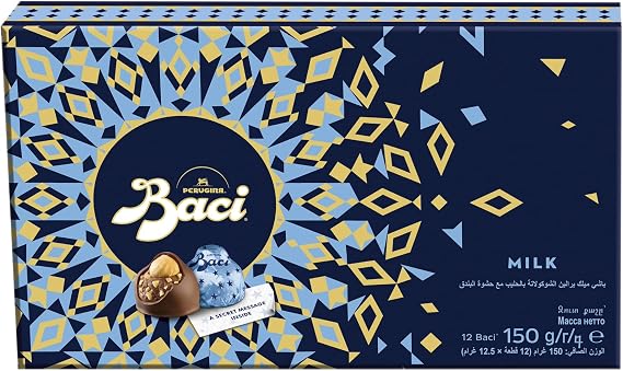 Baci Milk Gift Box, Milk Chocolate Hazelnut Truffles, 150 g (Pack of 1)