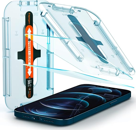 Spigen EZ Fit Screen Protector [2-Pack] for iPhone 12 Pro Max